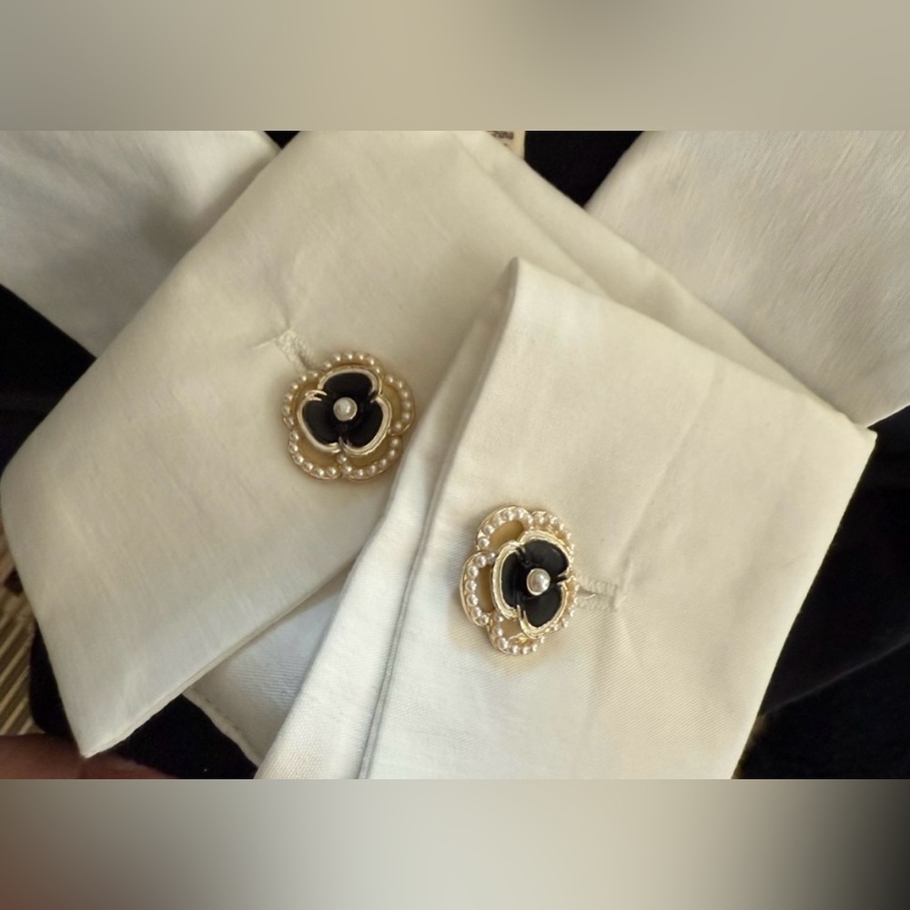 L’Agence Gold Tone and Enamel Cufflinks - NWOT